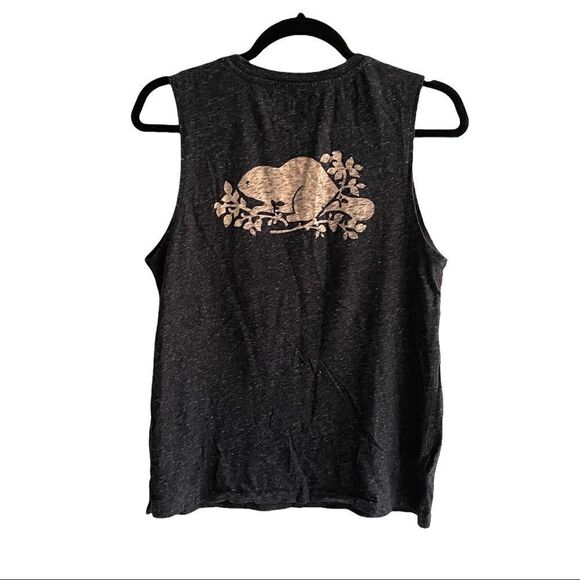 Roots CANADA Cotton Sleeveless Crew Neck Tank Top T-Shirt Charcoal Grey S - Picture 4 of 8